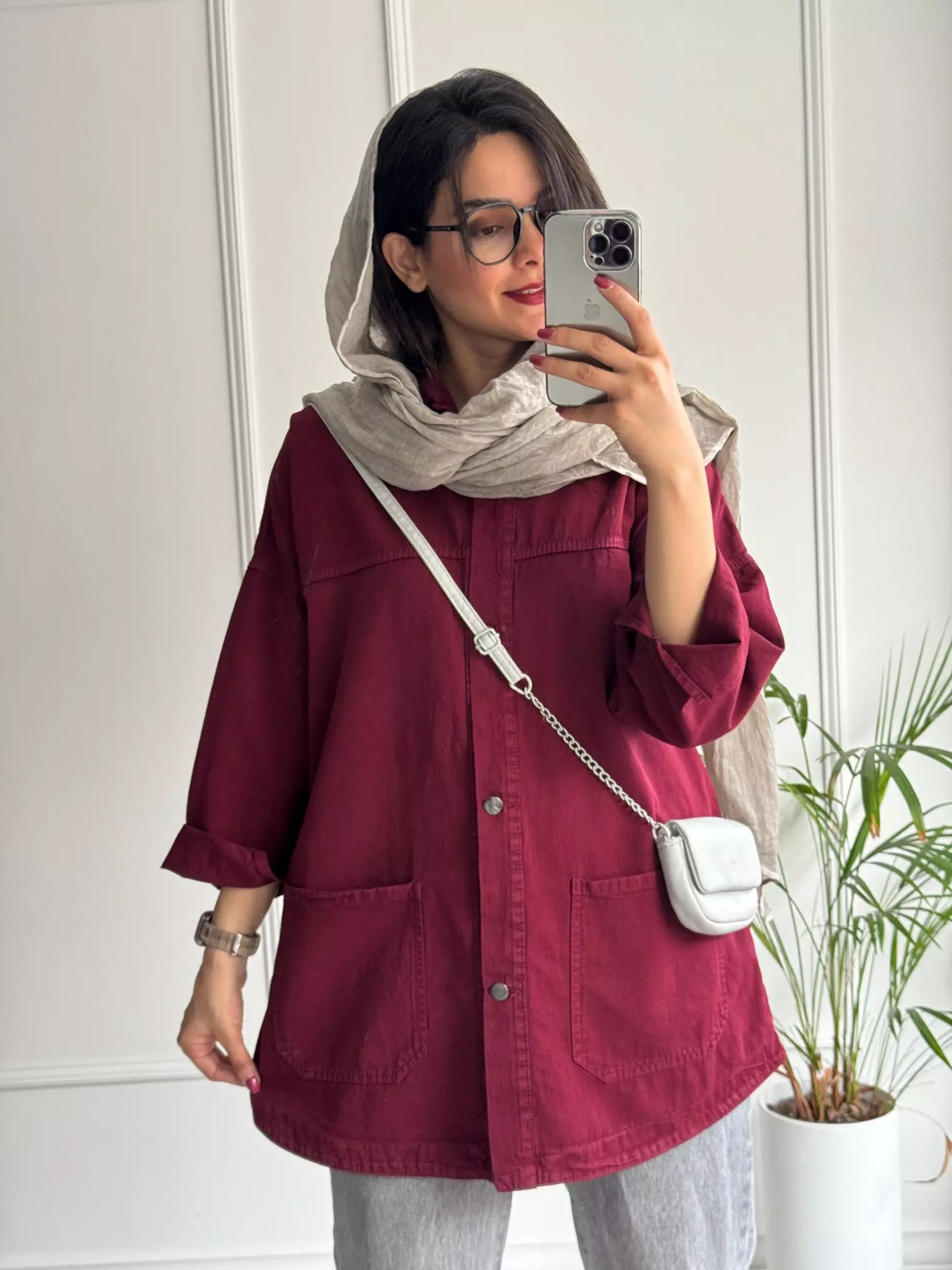 مانتو کتان جیب پایین